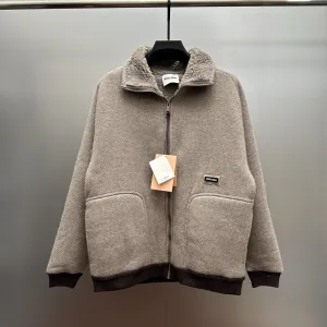 High Quality Luxury Miu Jacket Cotton Fleece Soft Fabric