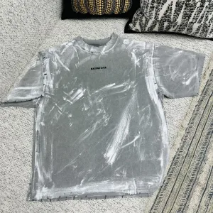 Super Clone AAA Balenciaga Short-Sleeved Shirts Red Cotton Pure