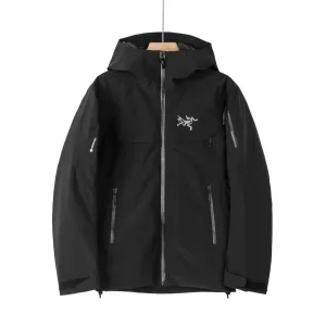 Luxury Archaeopteryx Jacket Red Gore-Tex Goose Down Mesh Outdoor Waterproof Patch Zippered Pocket