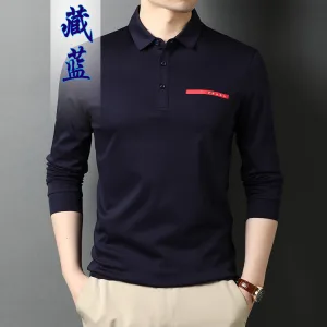 High Quality Prada Stretch Fabric Long-Sleeved Polo Shirt For Autumn
