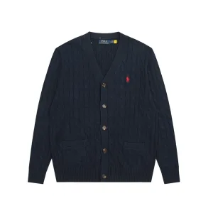 Designer High Quality Ralph Lauren Outerwear Red Cotton Cable Knit Easy To Match