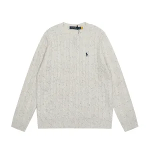 Luxury AAA Ralph Lauren Sweater Red Cotton Wool Blend Cable Knit Easy To Match