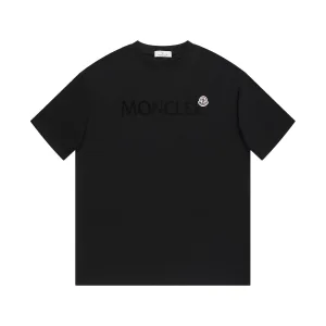 AAA Designer Moncler Short-Sleeved Shirts Ash Cotton Simple And Elegant Patch