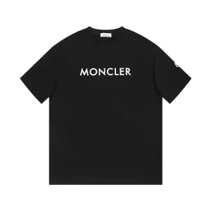 Designer Moncler Short-Sleeved Shirts Ash Cotton