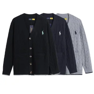 Designer Ralph Lauren Cardigan Red Eva Down Cable Knit A Touch Of Understated Luxury And Sophistication Spring Autumn