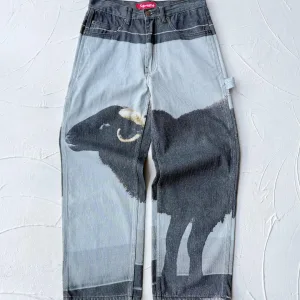 Designer Ami Trousers Green Denim