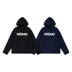 Designer Stussy Hoodie Red Cotton Streetwear
