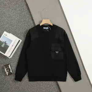 Super Clone Designer Prada Hoodie Ash Cotton Pure Patch