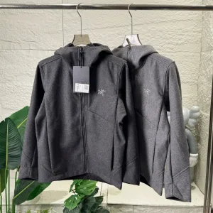 Luxury Archaeopteryx Outerwear Red Wool Cashmere Polyester Softshell Fabric Fleece Woven Slim Fit Flattering For All Body Types