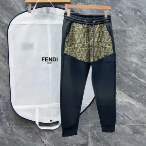 High Quality Luxury Fendi Cotton Casual Pants