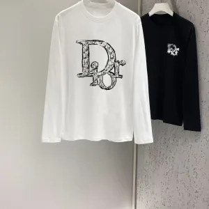 1:1 Dior Cotton Long-Sleeved T-Shirt For Autumn