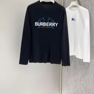 Luxury Burberry Cotton Long-Sleeved T-Shirt For Fall