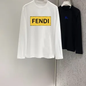 Designer Fendi Cotton Long-Sleeved T-Shirt For Autumn