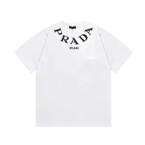 Luxury High Quality Prada Cotton Short-Sleeved T-Shirt