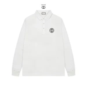 1:1 Gucci Cotton Long-Sleeved Polo Shirt
