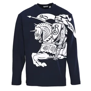 High Quality Reps Burberry Long-Sleeved T-Shirt Blue Cotton Relaxed Fit