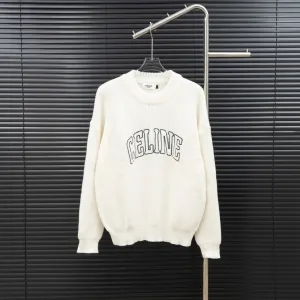 Designer Aaa Celine Wool Long-Sleeved Sweater