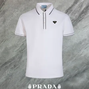 Luxury Prada Short-Sleeved Polo Shirt For Summer