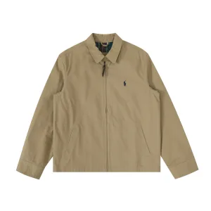 Reps Designer Ralph Lauren Coat Red Cotton Pure Wool Twill Autumn Winter And Embroidery