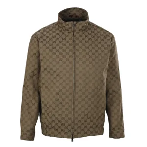 Reps Designer Gucci Coat Red Cotton Nylon Rayon Jacquard Zippered Pocket