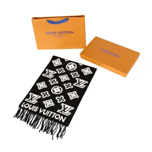 Luxury Designer Louis Vuitton Scarf Ash Wool Winter