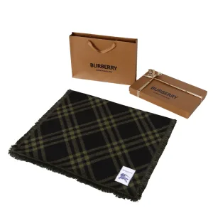 Luxury Designer Burberry Scarf Green Cashmere Daily Commute Autumn Winter