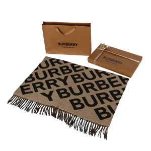 Luxury Burberry Scarf Ash Jacquard Winter