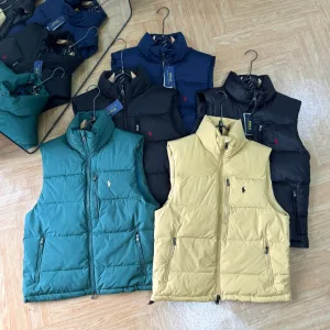 Reps Ralph Lauren Vest Red Eva Down High-End Quality Winter Glossy Finish