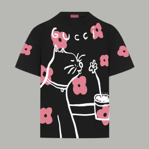 High Quality Gucci Short Sleeves Red Cotton Pure