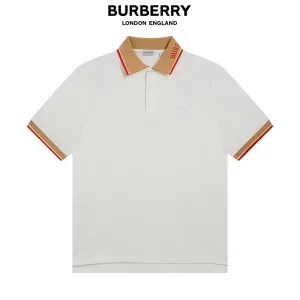 1:1 Burberry Cotton Short-Sleeved Polo Shirt