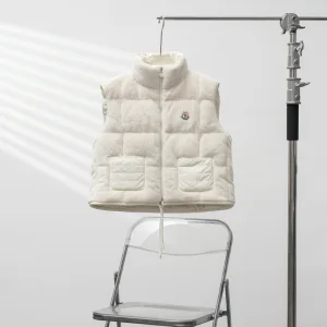 Luxury Moncler Vest White Wool Down