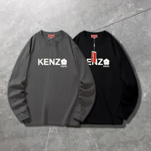 AAA Reps Kenzo Long-Sleeved T-Shirt Ash Cotton Pure Simple And Versatile Stylish Spring Autumn Winter